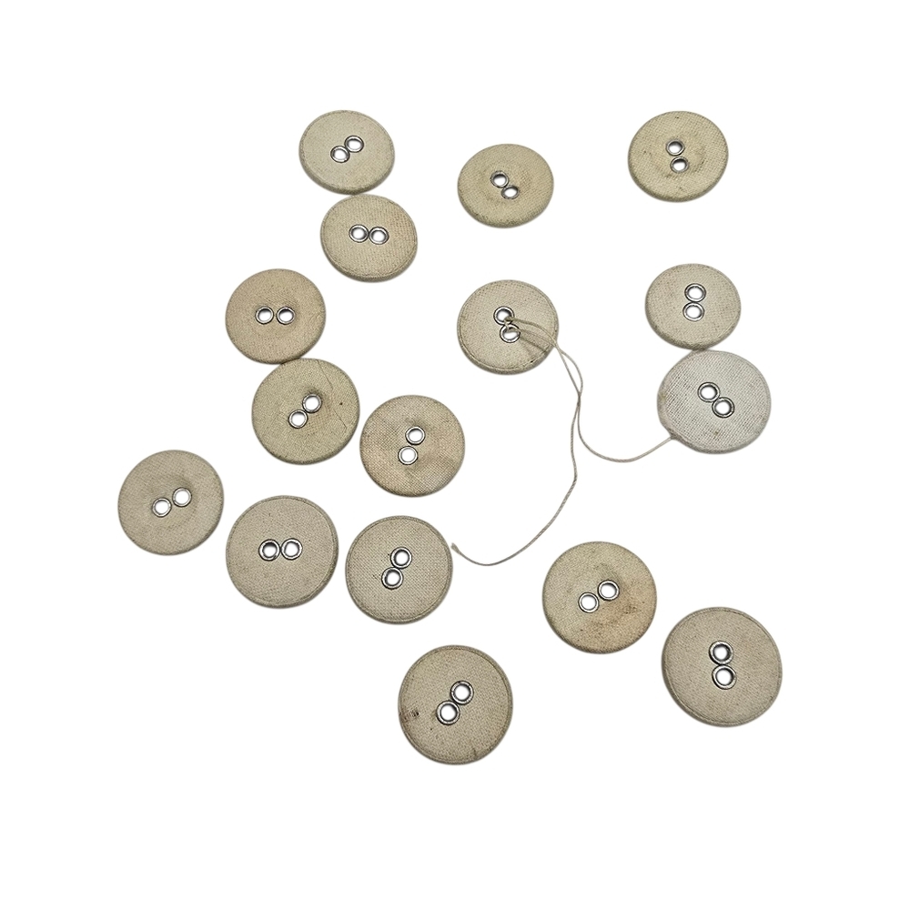 Vintage Canvas & Metal Grommet Button Set 16pc Lot